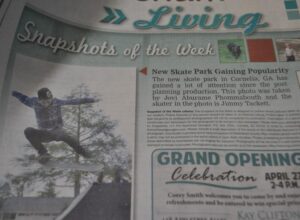 Jimmy Tackett was featured in a local newspaper when the skate park opened in Cornelia. Family members say he was instrumental in getting the park built.