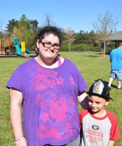 Jessica Beeso and her son Gavin learned valuable safety lessons and had fun during Baldwin Public Safety Day.