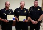 Baldwin Police Officers promoted Baldwin Police Sergeants Charles Webb Shane Adams Chief Chad Nichols