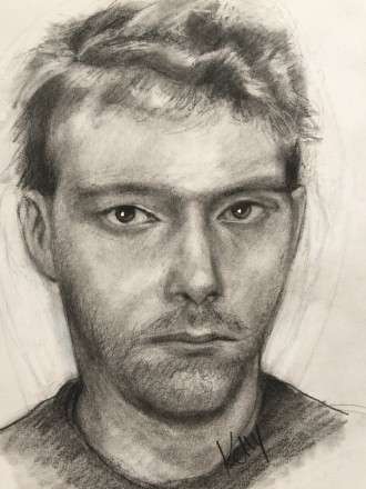 Artist rendering of home invasion suspect