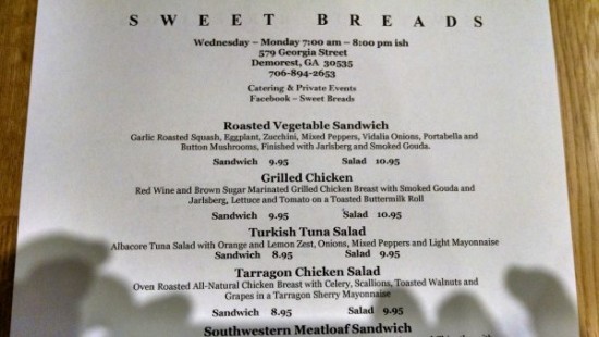 sweet breads menu
