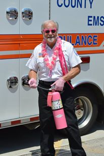 Jack Moody of Habersham Emergency Services loaned his talents to the project to help "extinguish" breast cancer.