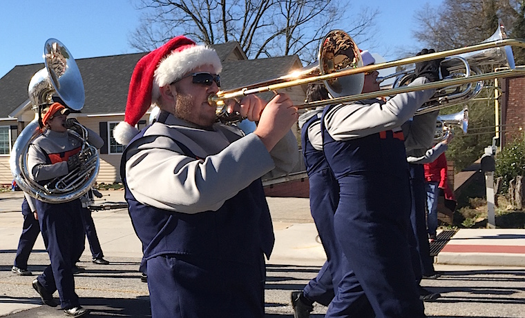 Band of Blue Christmas parade 2015