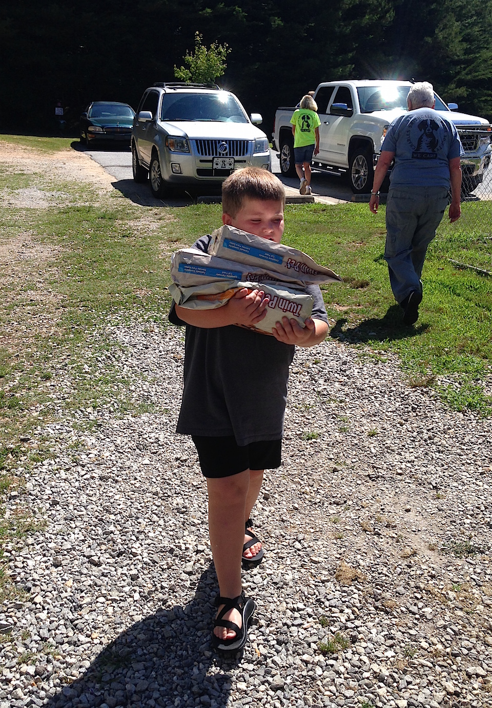 Landon delivers the food, toys and treats to the Charles Smithgall Humane Society in Cleveland.
