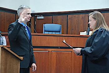 Corey Hyde swearing in