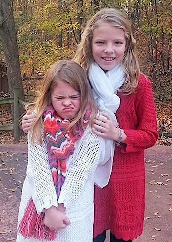 Ansley Ellis frowning with Lila