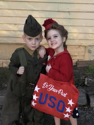 Doughboy and USO girl
