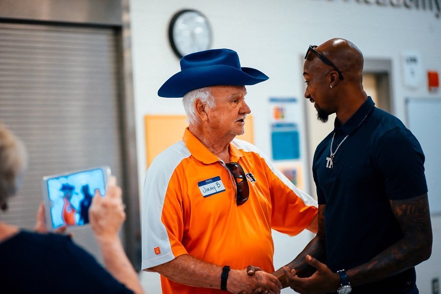 Coach Jimmy Black with Tavarres King