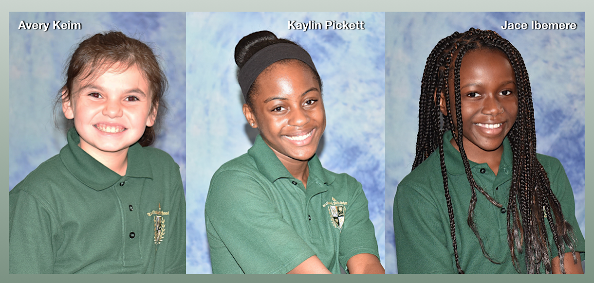 TFS middle school students of the month for October 2019