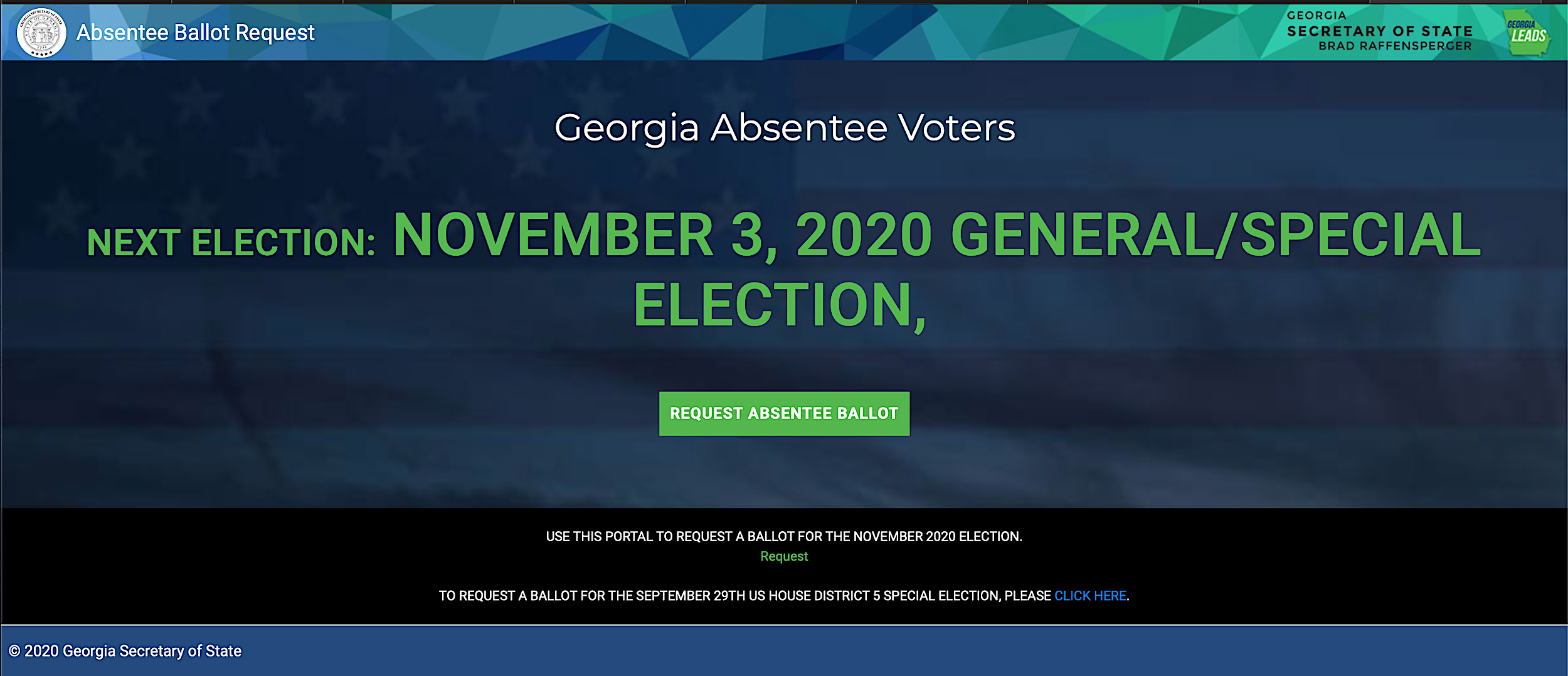 Georgia absentee ballot onlin portal