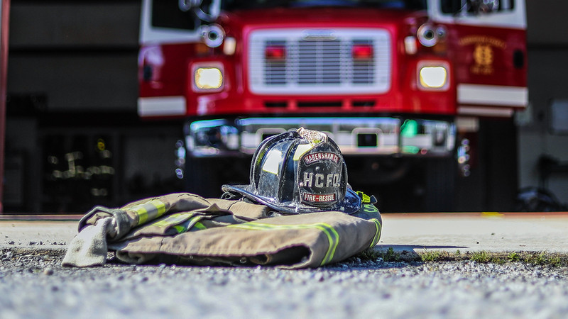 Hab Co Fire Dept. Helmet, Jacket, Truck-L