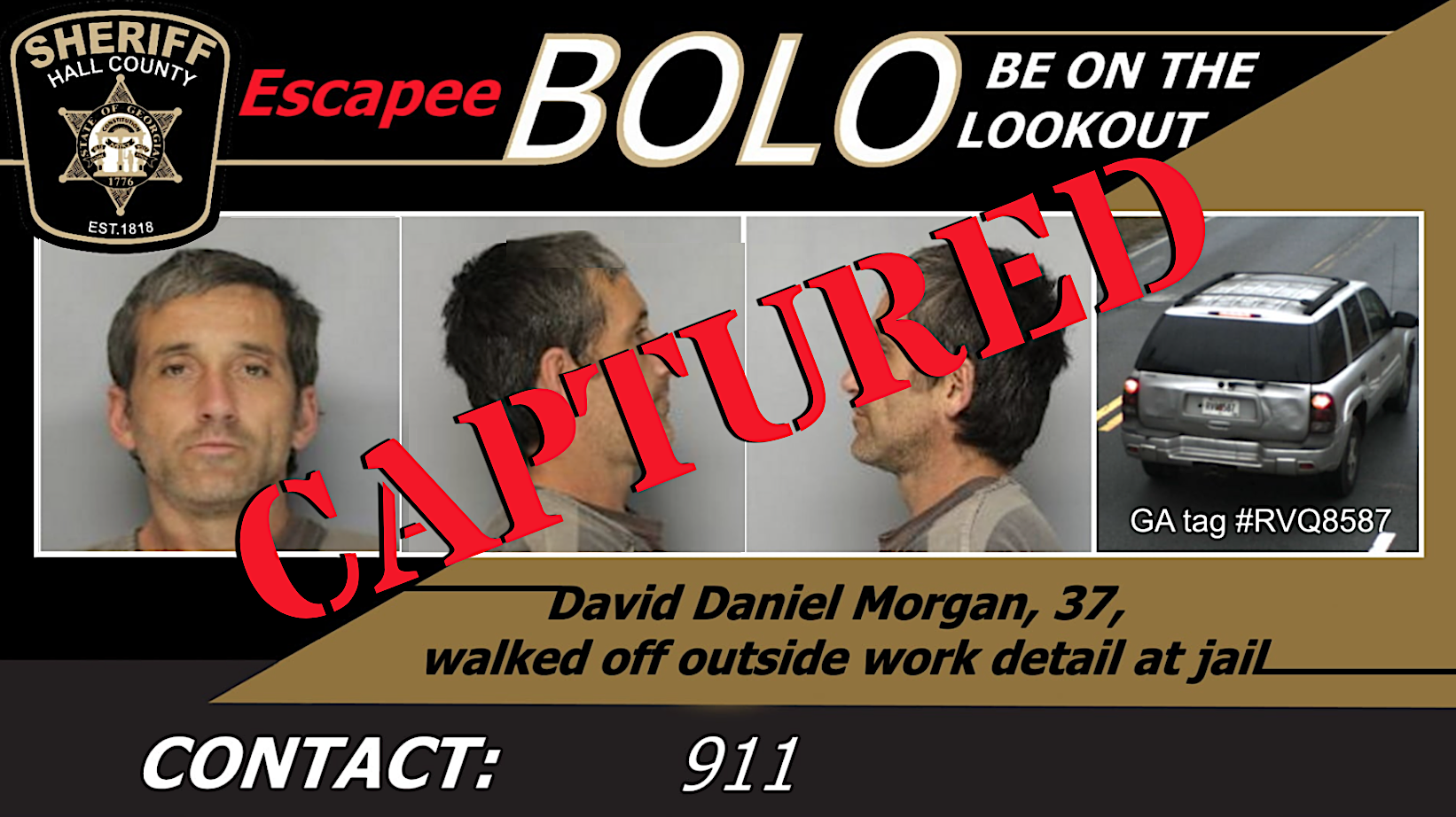 Hall County escapee captured