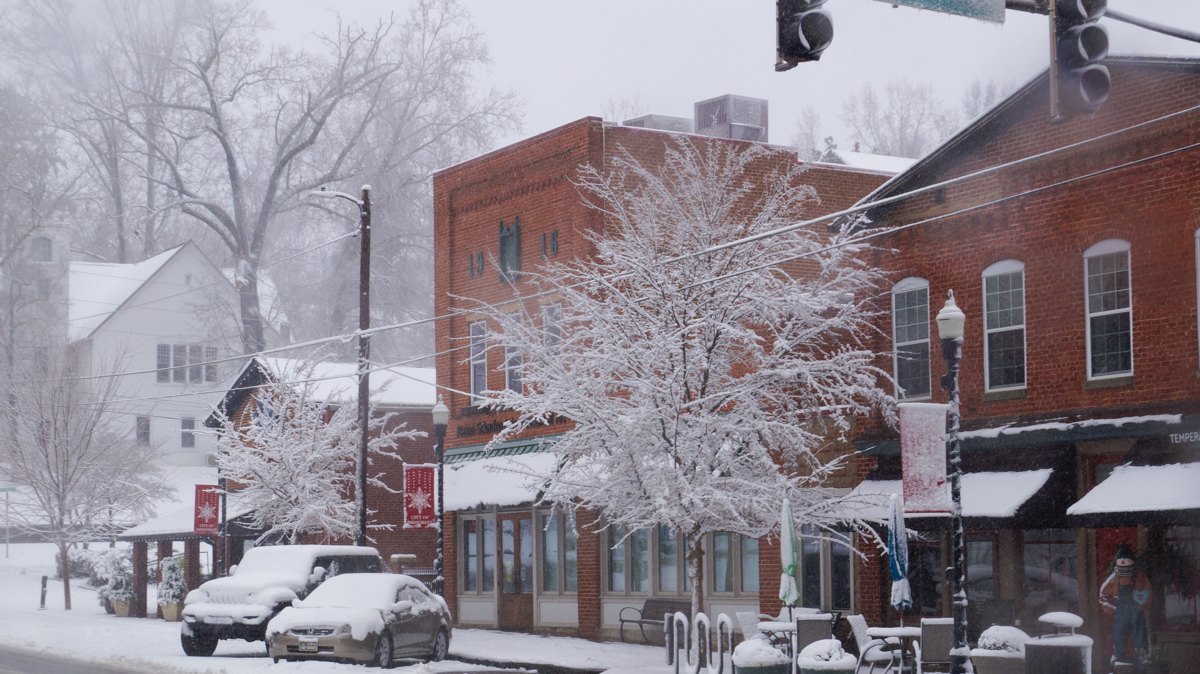 Downtown Demorest snow