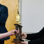 Habersham basketball team presents championship trophy to Coach Dover’s wife