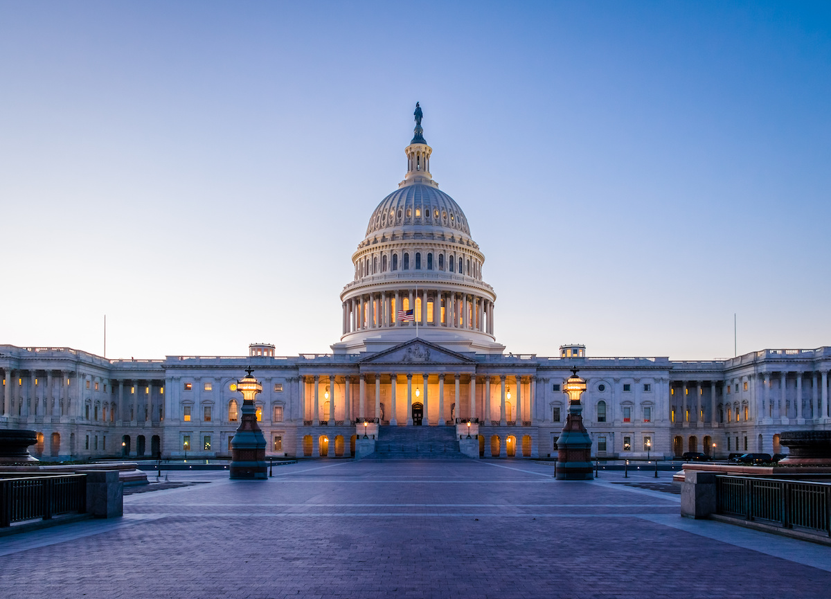 United States Capitol Building at sunset - Washington, DC, USA