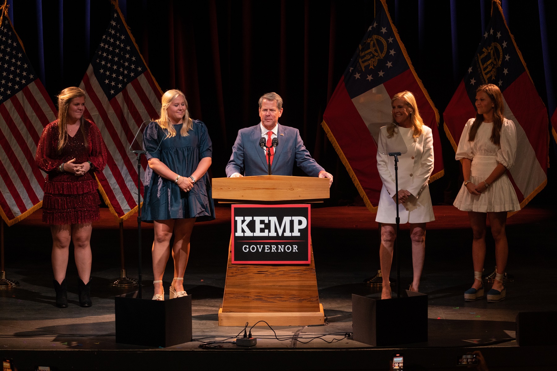 Governor Of Georgia Brian Kemp Holds His Election Night Watch Party In Atlanta