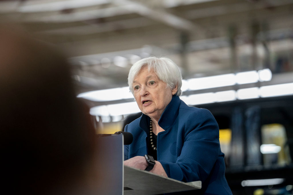 Treasury Secretary Janet Yellen Gives Economic Address At Ford's Rouge Electric Vehicle Center