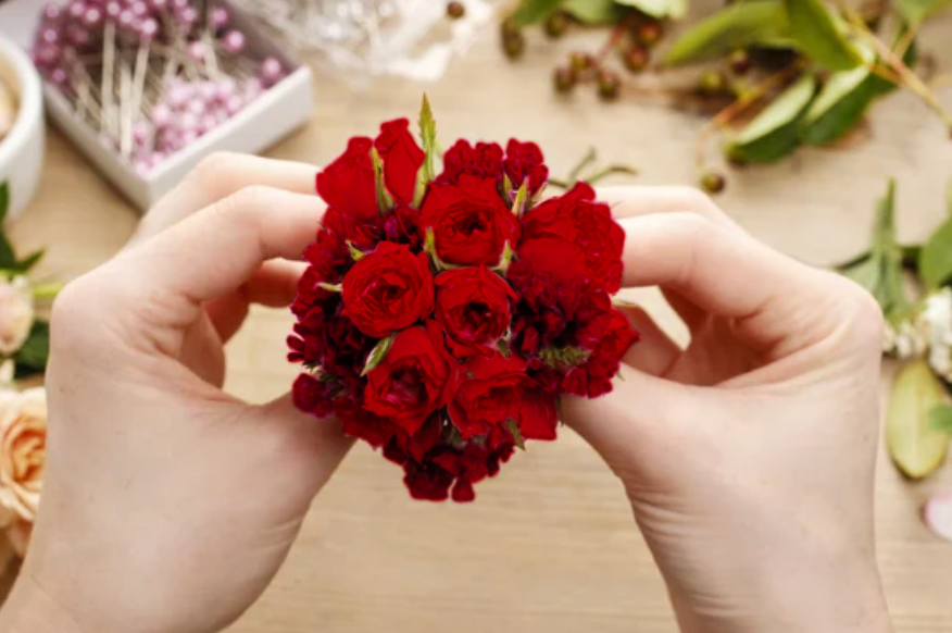 red carnation corsage