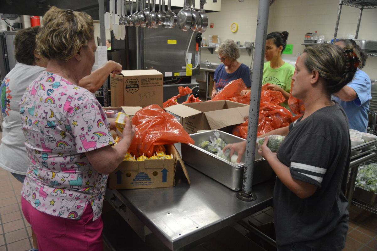 Nutrition staff prepare meals at DES
