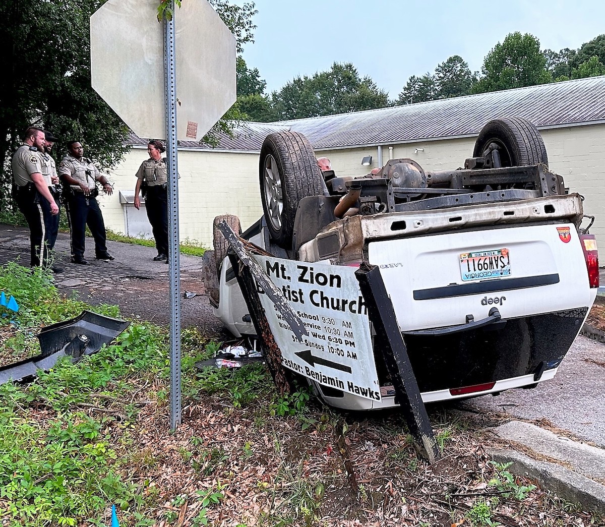 Rollover wreck on Monroe Street at Young Drive