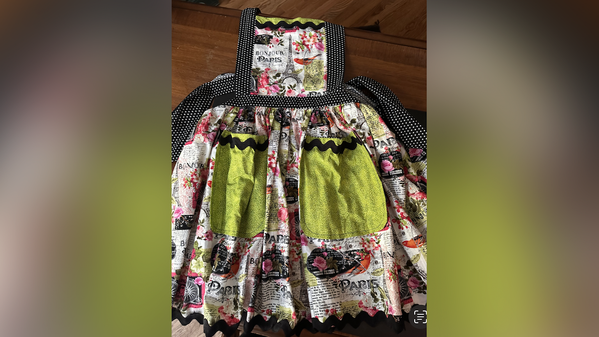 apron and Jimmy Choos