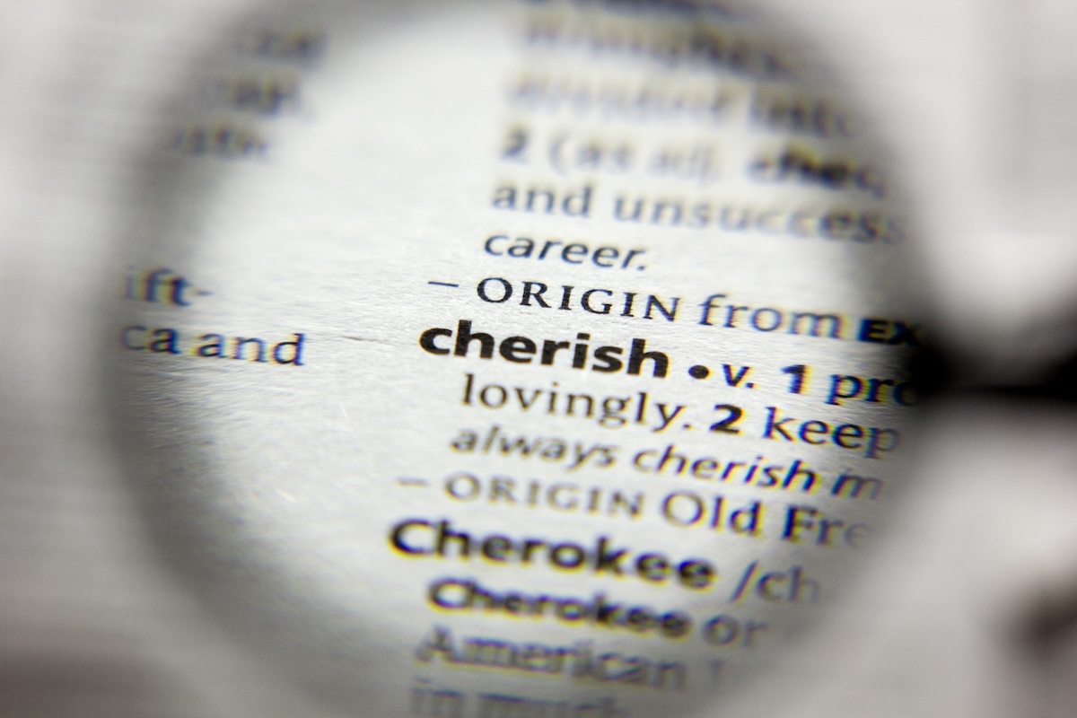 The word or phrase Cherish in a dictionary