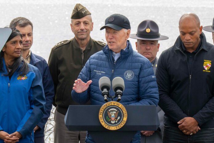 Biden at site of Baltimore bridge collapse