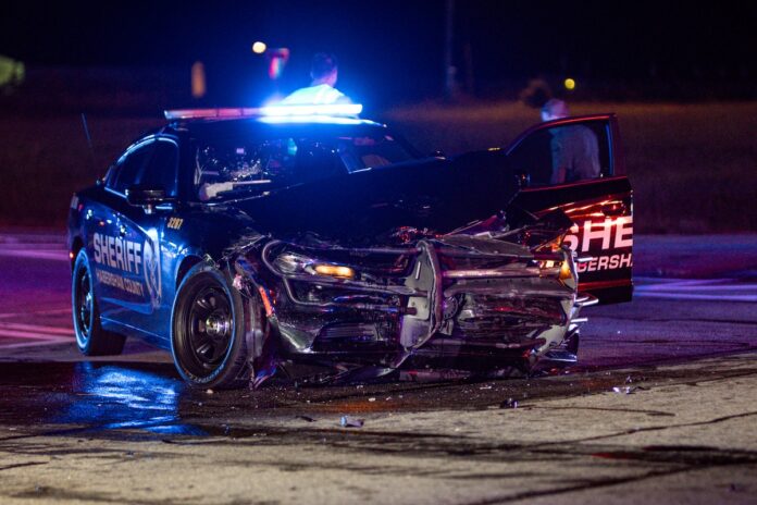 Habersham County sheriff's patrol car wreck on US 441:GA 1528