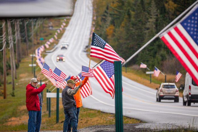 Mile of Flags in Jonesboro, Maine