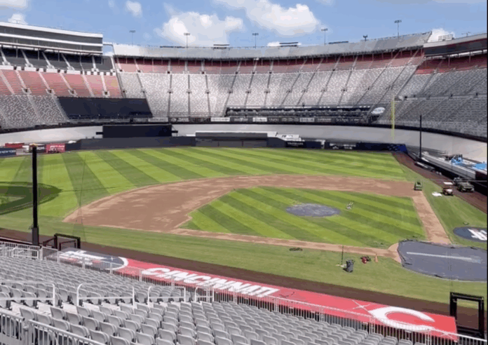 Bristol Motor Speedway converted into baseball field