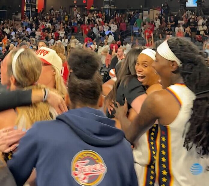 Indiana Fever celebrates win over Dream
