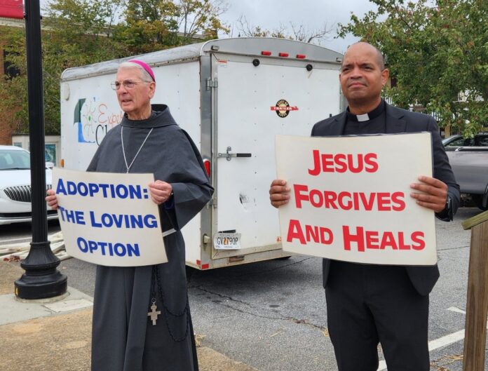 Archbishop of Atlanta Gregory John Hartmayer at Clarkesville Life Chain on Oct. 6, 2025