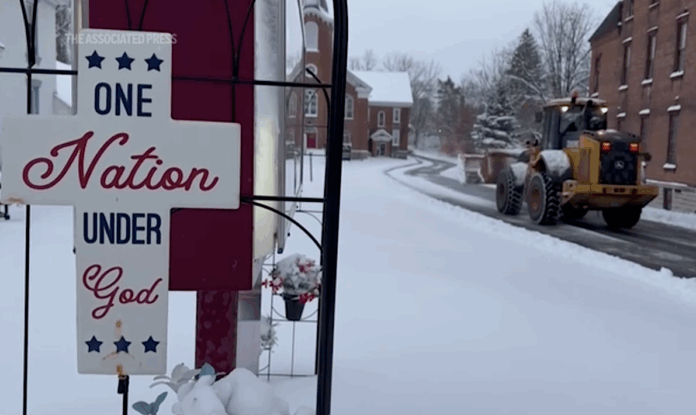 snow in Lowville, New York - 28 November 2025