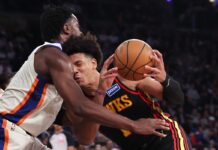 Johnson has another triple-double and the Hawks beat the Knicks 111-99