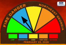 Moderate fire danger Monday across Northeast Georgia