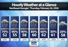 Northeast Georgia Daily Forecast
