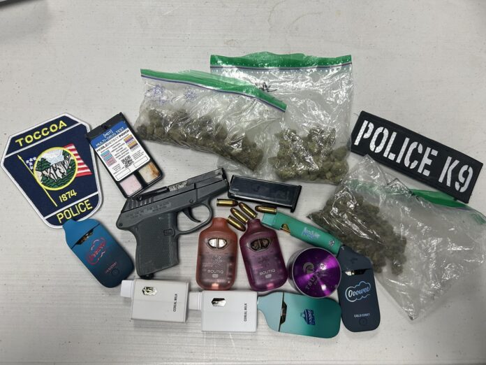 hands-free drug arrest in Toccoa