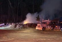 Hall County firefighters extinguish blaze involving two semi-trucks on Browns Bridge Road