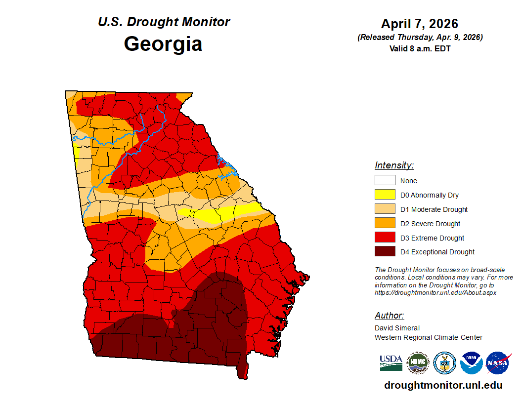 Current drought conditions across Georgia