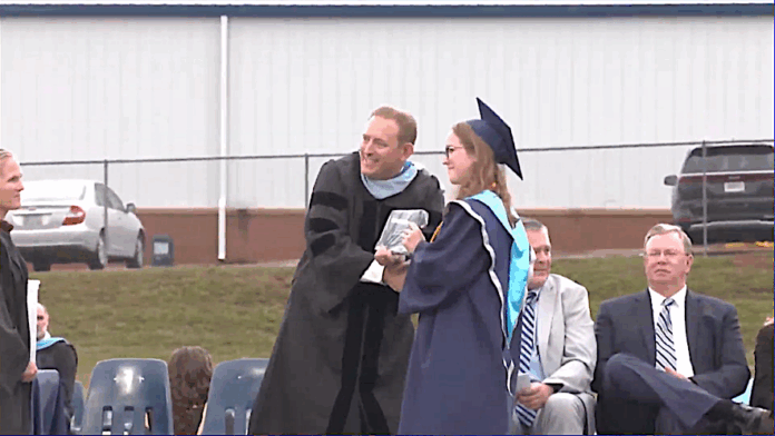 Dr. Jonathan Stribling and WCHS Valedictorian Alyssa Harkins