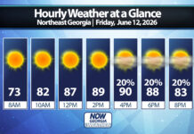 Northeast Georgia Daily Forecast