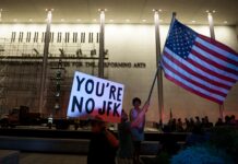 Workers begin removing Trump’s name from the Kennedy Center