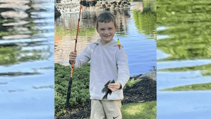 Weston with catch of the day on fishing tri