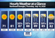 Northeast Georgia Daily Forecast