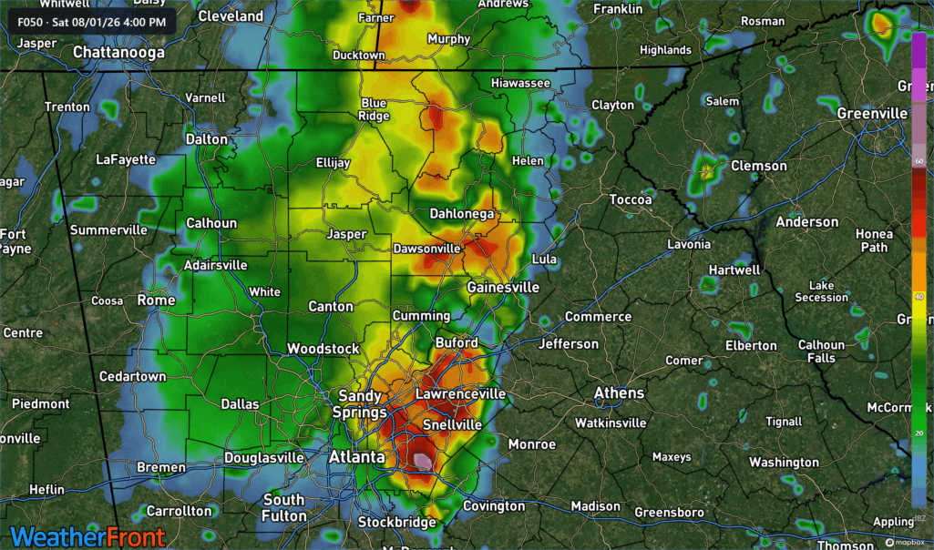Isolated flash flooding possible this weekend across North and Central Georgia