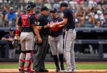 Braves ace Chris Sale ejected by umpire Dan Merzel before start of game against Yankees