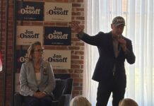 Senator Mark Kelly, Gabby Giffords campaign for Jon Ossoff in Columbus