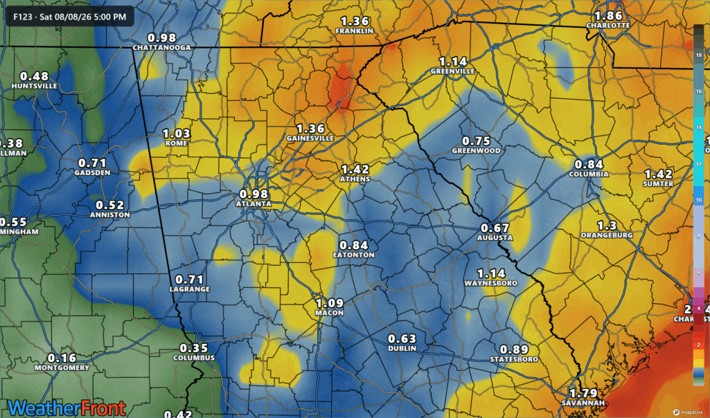 Isolated flooding possible across North Georgia through the week