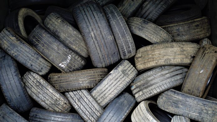 old tires stacked