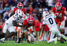 Georgia’s Gunner Stockton loses last-minute fumble to cap 3-turnover day in painful loss to Auburn
